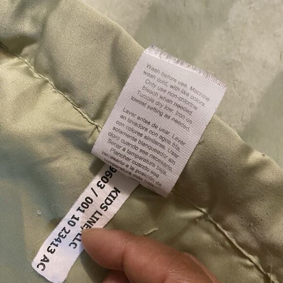 VTG Carter Baby Crib Blanket Frog Green Striped Soft Fleece Satin Trim 38x29.5” - Picture 5 of 7